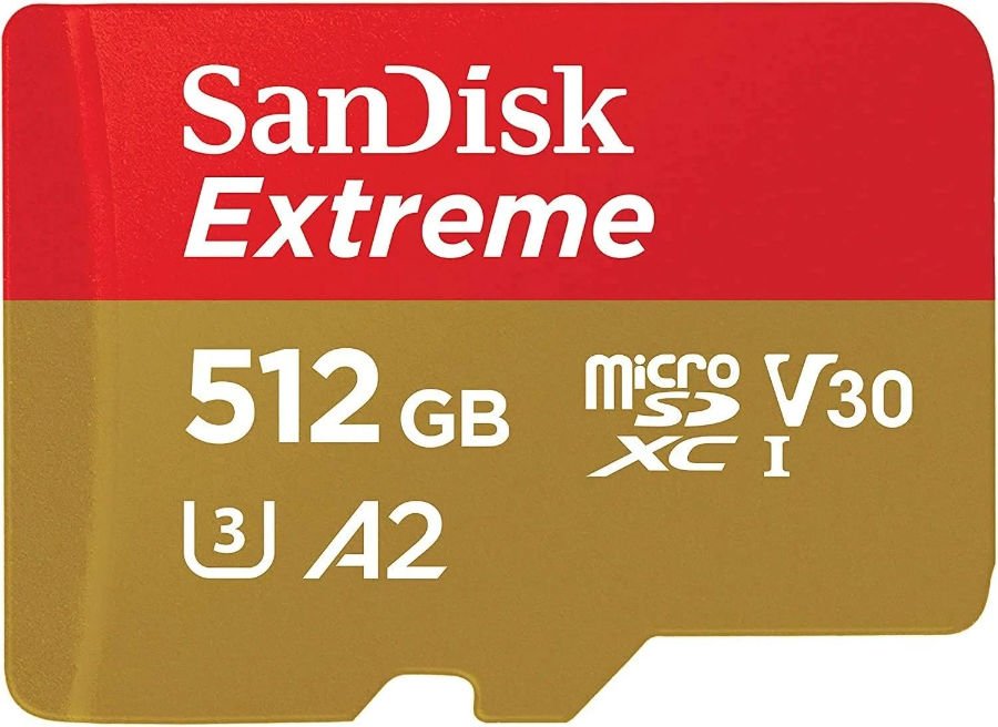SanDisk Extreme 512GB 190/130MB/s microSDXC UHS-I A2 V30 4K Kamera Drone Hafıza Kartı SDSQXAV-512G-GN6MN