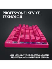 Logitech G Pro X Tkl Lightspeed Kablosuz Lighsync RGB İngilizce Oyun Klavyesi - Pembe 920-012159