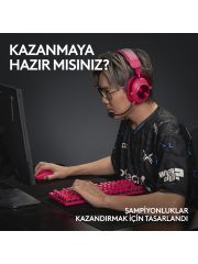 Logitech G Pro X Tkl Lightspeed Kablosuz Lighsync RGB İngilizce Oyun Klavyesi - Pembe 920-012159