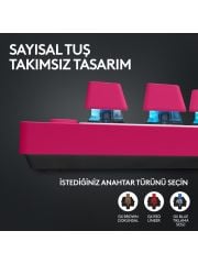 Logitech G Pro X Tkl Lightspeed Kablosuz Lighsync RGB İngilizce Oyun Klavyesi - Pembe 920-012159