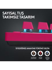 Logitech G Pro X Tkl Lightspeed Kablosuz Lighsync RGB İngilizce Oyun Klavyesi - Pembe 920-012159