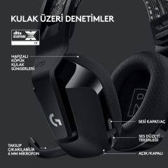 Logitech G G733 Lıghtspeed Kablosuz RGB Oyuncu Kulaklığı Siyah 981-000864