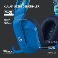 Logitech G G733 Lıghtspeed Kablosuz RGB Oyuncu Kulaklığı Mavi 981-000943