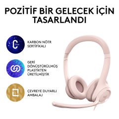 Logitech H390 USB Gürültü Önleyici Mikrofonlu Kulaklık - Gül 981-­001281