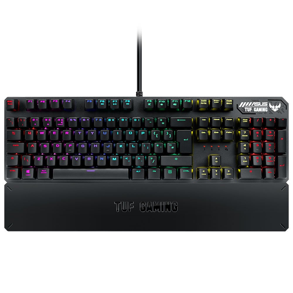 Asus TUF Gaming K3 Aura Sync RGB Red Switch Bilek Destekli Mekanik Gaming Klavye 90MP01Q0-BKYA00