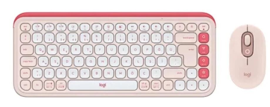 Logitech Pop Icon Bluetooth Klavye & Mouse Seti Pudra Pembe 920-013077