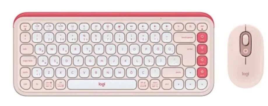 Logitech Pop Icon Bluetooth Klavye & Mouse Seti Pudra Pembe 920-013077