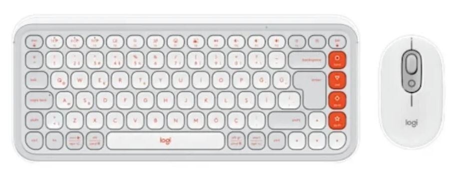 Logitech Pop Icon Bluetooth Klavye & Mouse Seti Beyaz 920-013076