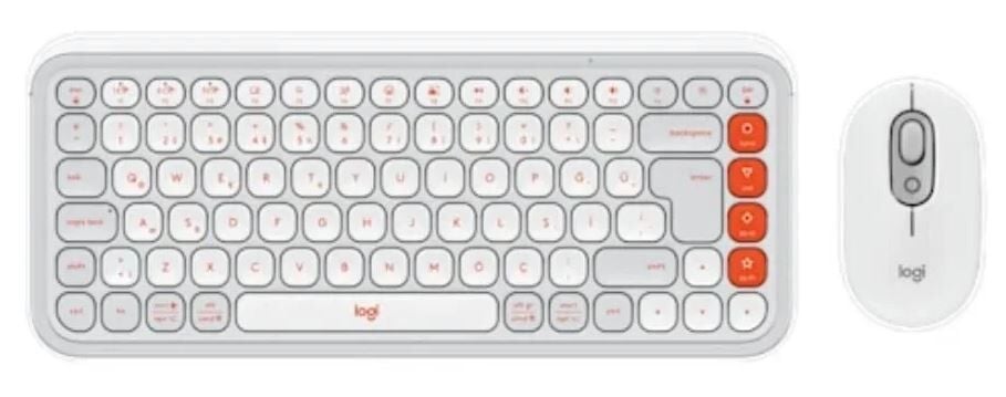 Logitech Pop Icon Bluetooth Klavye & Mouse Seti Beyaz 920-013076