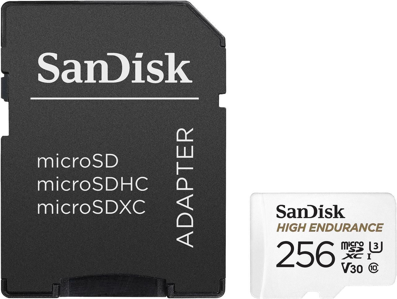 SanDisk High Endurance 256GB 100/40MB/s microSDXC C10 V30 Adaptörlü Hafıza Kartı SDSQQNR-256G-GN6IA