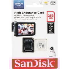 SanDisk High Endurance 256GB 100/40MB/s microSDXC C10 V30 Adaptörlü Hafıza Kartı SDSQQNR-256G-GN6IA