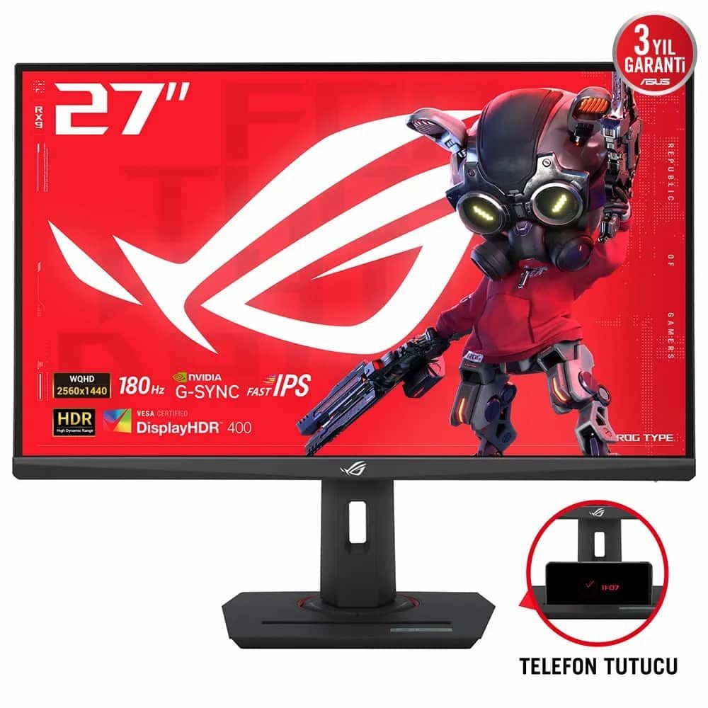 Asus ROG Strix XG27ACS 27 inç 180Hz 1ms 2K QHD Adaptive Sync Fast IPS Pivot Gaming Monitör 90LM09Q0-B01170