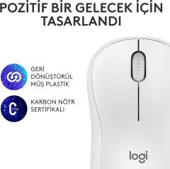 Logitech M240 Sessiz Kompakt Kablosuz Bluetooth Mouse - Beyaz 910-007120