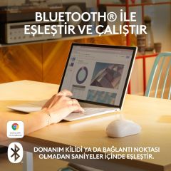 Logitech M240 Sessiz Kompakt Kablosuz Bluetooth Mouse - Beyaz 910-007120