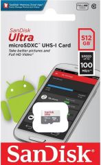 SanDisk Ultra 512GB 100MB/S microSDXC UHS-I Hafıza Kartı SDSQUNR-512G-GN3MN