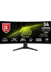MSI 34 Mag 346CQ 3440X1440 (Uwqhd) 21:9 Curve 1500R Va 180HZ 1ms (Mprt) Freesync Premıum Gamıng Monıtor