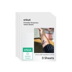 Cricut 2012791 Yazdirilabilir Geçici Dövme Kağidi Transparan A4 3 Sayfa