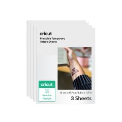 Cricut 2012791 Yazdirilabilir Geçici Dövme Kağidi Transparan A4 3 Sayfa