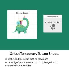 Cricut 2012791 Yazdirilabilir Geçici Dövme Kağidi Transparan A4 3 Sayfa