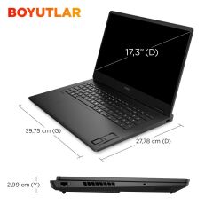 HP OMEN 17-DB1016NT C2EZ6EA NVIDIA GeForce RTX™5060 8GB AMD Ryzen AI 5 340 32GB RAM 1TB SSD 17.3 inç FHD 144Hz FreeDOS