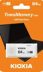 Kioxia TransMemory U301 USB flash sürücü 64 GB A tipi USB 3.2 Gen 1 (3.1 Gen 1) Beyaz