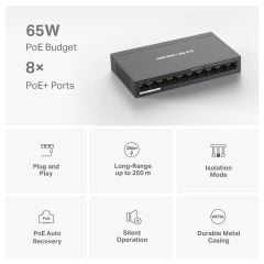 TP-Link Mercusys MS110P 10 Port 10/100 Masaüstü Switch