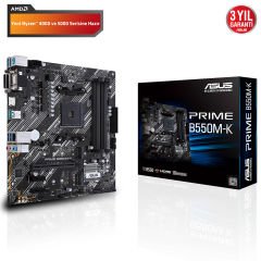 Asus PRIME B550M-K AMD B550 AM4 DDR4 4400 HDMI DVI VGA Çift M2 USB3.2 mATX PCIe 4.0 ECC RAM Desteği 90MB14V0-M0EAY0