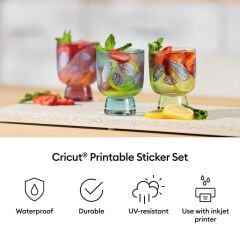 Cricut 2011890 Yazdirilabilir Suya Dayanikli Transparan Holografik Çikartma Seti· - A4 - 5 Sayfa
