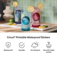 Cricut 2011892 Yazdirilabi̇li̇r Suya Dayanikli Transparan Çikartma Seti̇ - A4 - 6 Sayfa