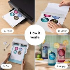 Cricut 2011892 Yazdirilabi̇li̇r Suya Dayanikli Transparan Çikartma Seti̇ - A4 - 6 Sayfa