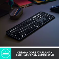 Logitech Mx Keys Mac İçin Aydınlatmalı Tam Boyutlu Kablosuz İngilizce Q Klavye - Siyah 920-009558