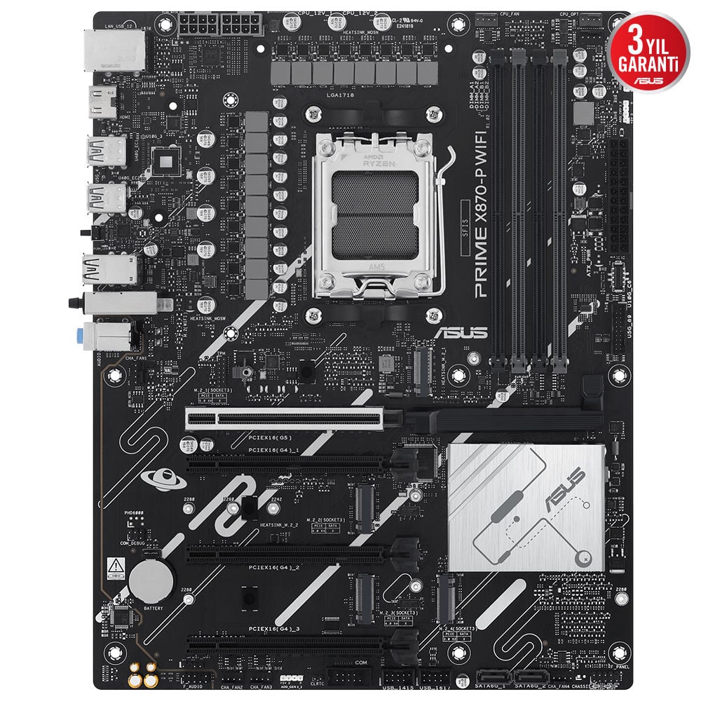 Asus PRIME X870-P WIFI AM5 DDR5 USB4 M.2 RGB 2.5G LAN ATX Anakart 90MB1IS0-M0EAY0