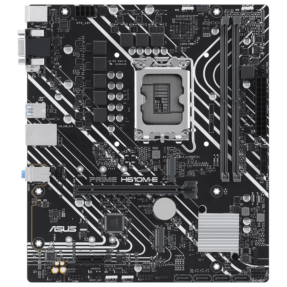MB ASUS PRIME H610M-E-CSM INTEL H610 LGA1700 DDR5 5600 DP HDMI VGA ÇİFT M2 USB3.2 AURA MATX 90MB1G10-M0EAYC