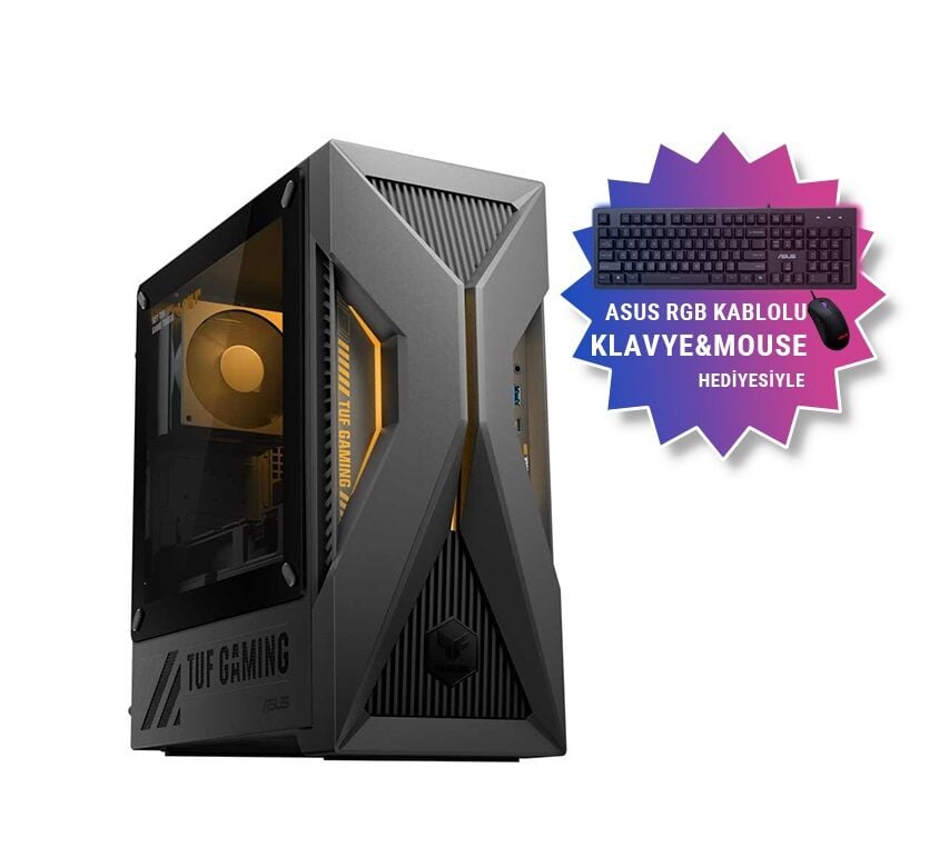 Asus TUF Gaming T500MV-07240H0860 8GB GeForce RTX5060 Intel Core 7 240H 16GB RAM 1TB SSD Gaming Masaüstü PC