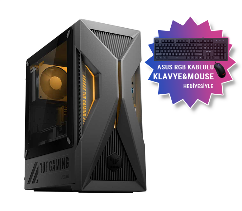 Asus TUF Gaming T500MV-07240H0860 8GB NVIDIA GeForce RTX5060 Intel Core 7 240H 16GB RAM 1TB SSD Gaming Desktop