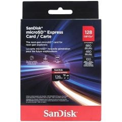 SanDisk microSD Express 128GB SDSQXFN-128G-GN4NN 880/480MB/s microSDXC UHS-I 5,3K Kamera Drone Gaming Hafıza Kartı