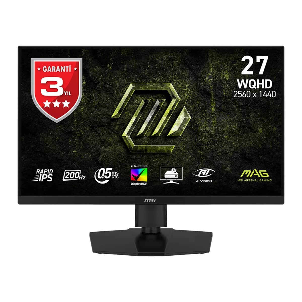 MSI 27'' MAG 274QPF E20 2K WQHD Rapid IPS 200Hz 0.5MS FreeSync Premium Pivot Gaming Monitör