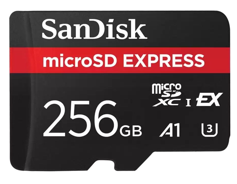 SanDisk microSD Express 256GB 880/650MB/s microSDXC UHS-I 5,3K Kamera Drone Gaming Hafıza Kartı SDSQXFN-256G-GN4NN
