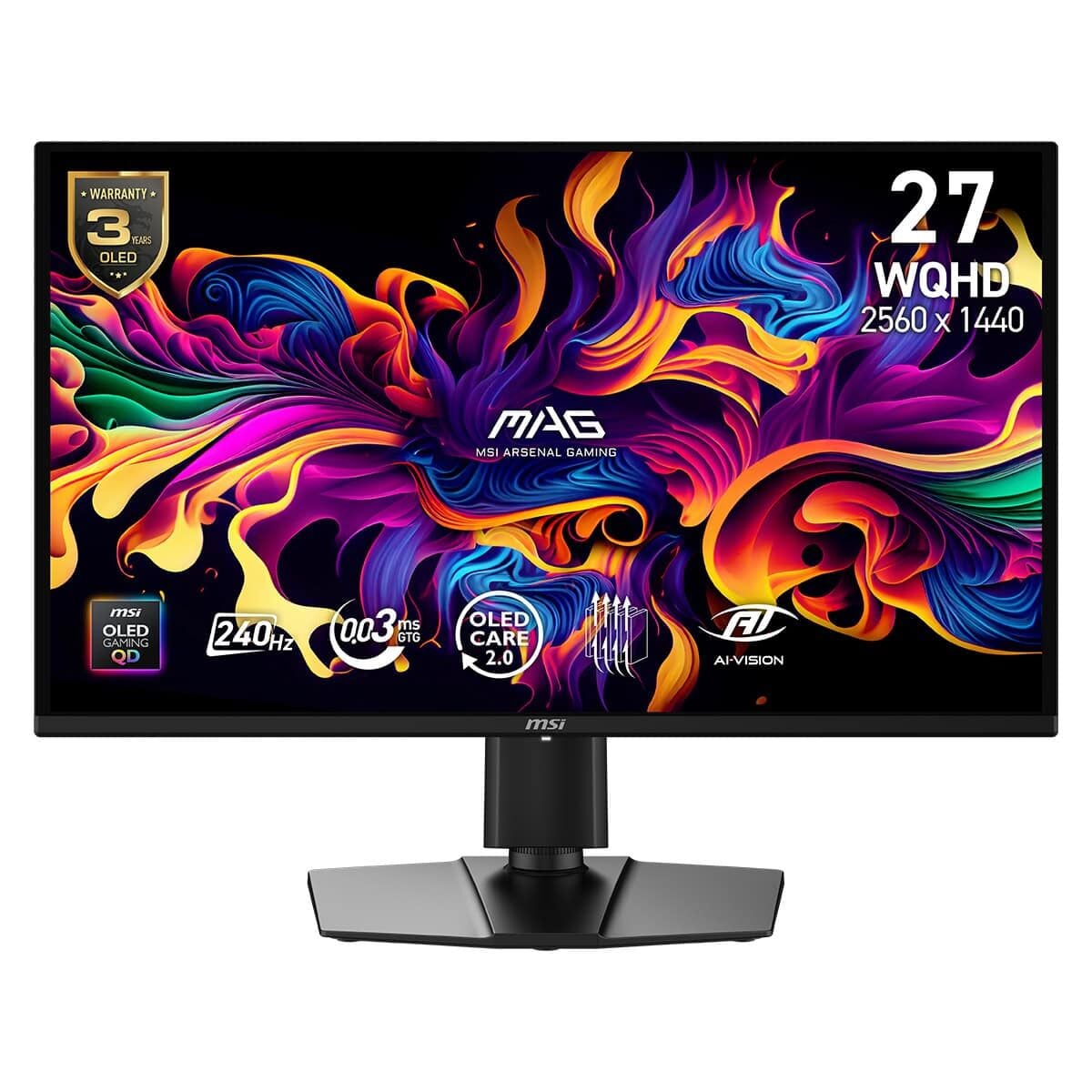 MSI 26.5'' MAG 274QP QD-OLED X24 2K WQHD D-OLED 240HZ 0.03MS FreeSync Premium Pivot Gaming Monitör