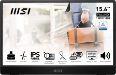 MSI PRO MP161 E2U 15.6'' FHD FLAT IPS 60HZ 4MS ADAPTIVE-SYNC PORTATIF MONITOR