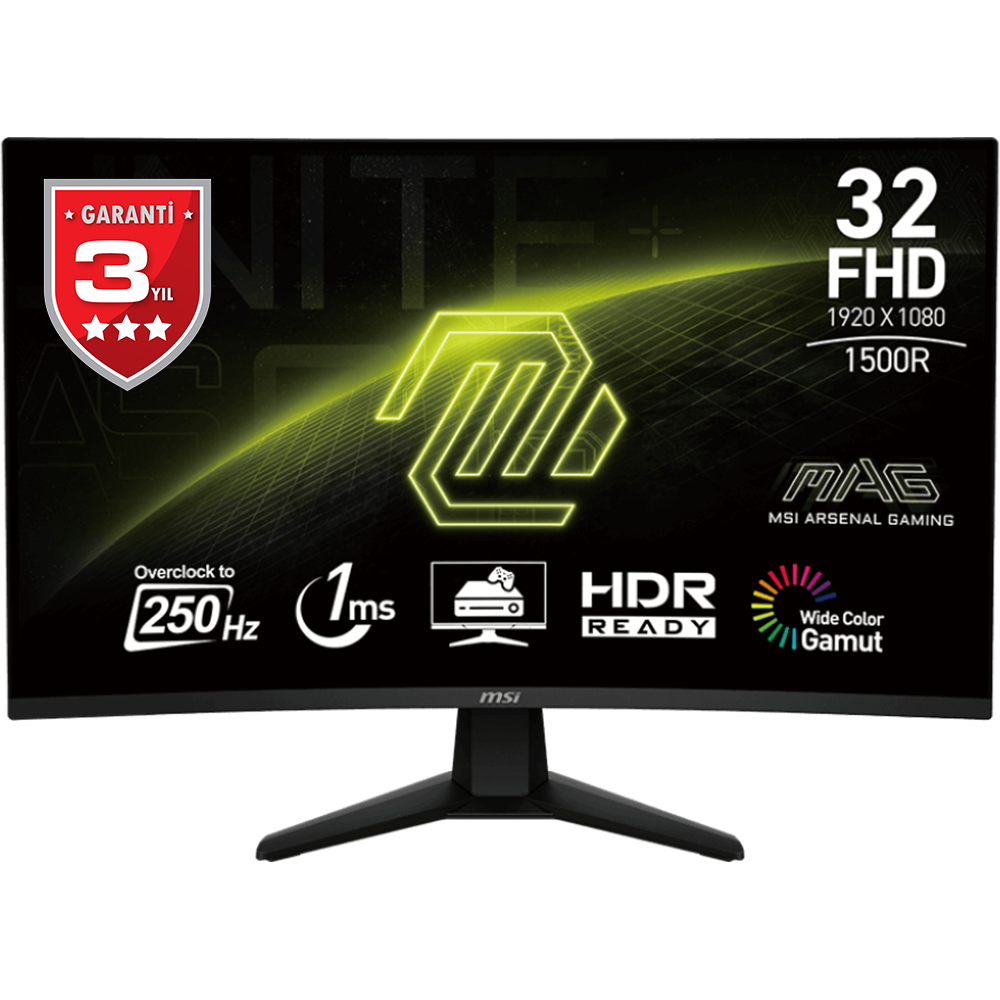 MSI MAG 32C6X 31.5'' FHD CURVE VA 250HZ 1MS ADAPTIVE-SYNC GAMING MONITOR