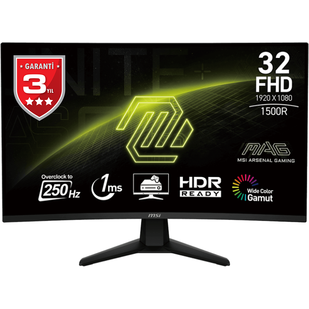 MSI MAG 32C6X 31.5'' FHD CURVE VA 250HZ 1MS ADAPTIVE-SYNC GAMING MONITOR