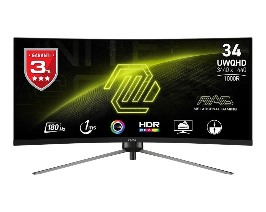 MSI MAG 345CQR 34'' UWQHD CURVE VA 180HZ 1MS FREESYNC PREMIUM GAMING MONITÖR