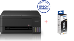 Epson EcoTank L3350 Wi-Fi + Tarayıcı + Fotokopi Renkli Çok Fonksiyonlu Tanklı Yazıcı C11CL62413 + Orjinal Siyah Mürekkep  Hediyeli