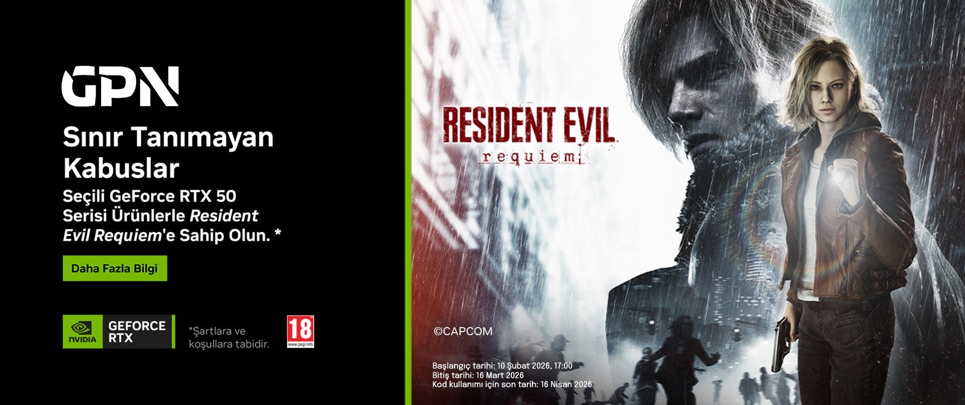 Seçili GeForce RTX 50 Serisi Ürünlerle Resident Evil Requiem'e Sahip Olun